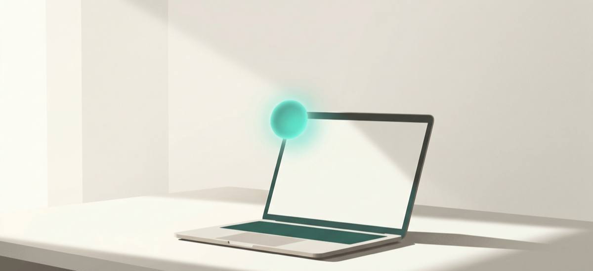 Person pausing between meetings at their desk, reflecting the calm moments Mellem is designed to create during a busy workday